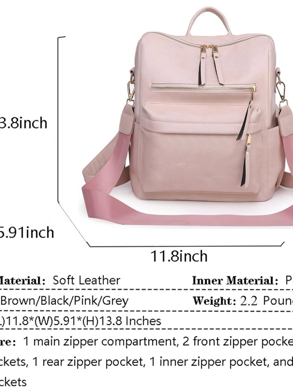 Pink backpack - Picture 3 of 4